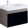 Geberit Citterio - Skrinka pod umývadlo 750 mm, lesklá čierna/sivohnedý dub 500.557.JJ.1
