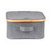 Úložný box G21 30 x 30 x 15 cm, bambusový s vekom, sivý