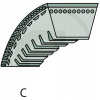 Klinový remeň kosačky - AGS 25 DS8M2000 Japan Nôž Drive Strip (AGS 25 DS8M2000 Japan Nôž Drive Strip)