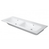 Duravit ME by Starck - Dvojumývadlo nábytkové, 130x49 cm, s prepadom, bez otvoru na batériu, WonderGliss, biela 23361300601