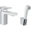 Hansgrohe Vernis Shape, umývadlová batéria 100 s ručnou sprchou Bidette, chrómová, HAN-71216000