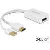 Delock 62496 DisplayPort / HDMI / USB adaptér [1x HDMI zásuvka - 1x zástrčka DisplayPort, USB-A zástrčka] biela 0.25 m; 62496