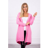 Dlhý kardigán s kapucňou LOVE MI9113 svetloružový