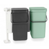 Brabantia Zabudovateľný odpadkový kôš SORT & GO 2 x 12 l, sivá/zelená