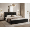 ČALÚNENÁ POSTEĽ MIRABELA 120x200 ČIERNA ZAMATOVÁ LÁTKA JASMINE 100 S ROŠTOM