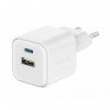 Nabíjačka do siete Swissten 12W 1x USB-C + 1x USB-A (22071500) biela
