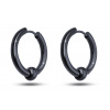biju biju Náušnice z chirurgickej ocele, kruhy s guličkou - ČIERNEJ farby 1002926