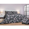 DADKA VRACOV Povlečení krep Kvítí na šedém 140x200, 70x90 cm