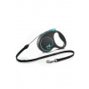 Vodítko FLEXI Black Design S lanko 5m / 12kg modrá NEW