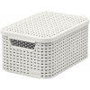 Košík Curver® STYLE2 LID S, krémový, 29x20x14 cm, s vekom