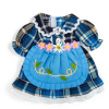 Bigjigs Toys Modré kárované šaty pre bábiku 34 cm