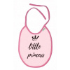 Nepromokavý podbradník, 24 x 23 cm Baby Nellys veľký Little princess - ružová