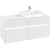VILLEROY & BOCH Collaro závesná skrinka pod umývadlo na dosku (umývadlo vpravo), 4 zásuvky, s LED osvetlením, 1200 x 500 x 548 mm, White Matt, C072B0MS