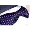 Greg široká kravata klasická strihová hodvábna biela, námornícka modrá, ružová (Hodváb 100% kravata Jacquard Navy Blue KJ108)