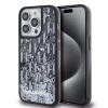 Karl Lagerfeld Liquid Glitter Monogram Gradient zadný kryt pre iPhone 14 Pro Max Black