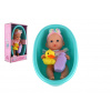 Teddies Bábika bábätko 26cm pevné telo plast s vaničkou s doplnkami v krabici 20x33x10cm