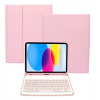 Puzdro s Bluetooth klávesnicou pre Apple iPad 2022 10th 10.9 A2757 A2696 ružové