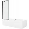 Mexen Cube obdĺžniková vaňa 180 x 80 cm s plášťom a jednokrídlovou zástenou 70 cm, čierny vzor - 550518080X9507007070