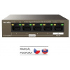 Tenda TEG1105PD PoE PD Gigabitový prepínač, 1x PoE IN, 4x PoE OUT 802.3af, 5x 1 Gbps, max. 30W, bez ventilátora TEG1105PD