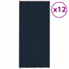 vidaXL Strešné panely 12 ks pozinkovaná oceľ antracitové 100x45 cm - Anthracite - 113064-258455