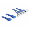 Delock 2 x USB 3.0 19-pin - 4 x USB 3.0-A krycí plech prázdneho slotu 1 ks; 82974