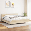 Box spring postel s matrací krémová 200x200 cm textil Krémová 3140326