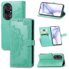 Peňaženkové kožené puzdro MANDALA na Huawei P50 Pro – Zelená