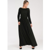 Čierne dámske maxi šaty s dlhým rukávom M1052 Black