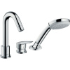 HANSGROHE Logis 3-otvorová páková batéria na okraj vane so sadou Secuflex, vyloženie výtoku 111 mm, chróm, 71310000