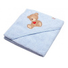 Froté osuška s kapucňou Baby Nellys® 80x80cm Sweet dreams by TEDDY - modrá Baby Nellys