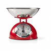 Kuchyňská Retro váha červená - NEDIS (Mechanická váha červená - NEDIS)