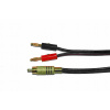 Reproduktorový kábel RCA konektor / 2 banánikové konektory čierny 3m