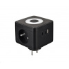 Viking síťový adaptér Y23L, 2x 230 V, 1x USB-A, 2x USB-C, dotykové světlo, černá VY23LB