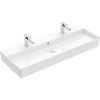 VILLEROY & BOCH Memento 2.0 závesné umývadlo s dvomi otvormi, s prepadom, 1200 x 470 mm, biela alpská, 4A22C401