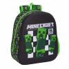 Minecraft Safta jednokomorový batoh do škôlky pre chlapcov, dievčatá, čierny, Odtiene zelenej (MINECRAFT CREEPER batoh 3D CONVEX 33cm)
