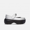 Crocs Stomp Metallic Mary Jane Silver