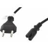 LANBERG CEE 7/16 na IEC 320 C7 EURO (RADIO) POWER CORD 1.8M VDE čierny