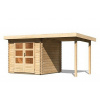 drevený domček KARIBU BASTRUP 2 + prístavok 200 cm (73290) natur LG2806