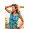 Merino top s výstrihom do V dámsky – blue gorpcore (135 g) Veľkosť: XS