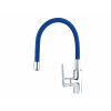 BALLETTO Batéria stojanková, flexibilné horné rameno modré, 550mm, 35mm, lesklý chróm, BALLETTO 81123
