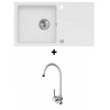 Alveus SET kuchynský granitový drez GALAPAGOS so sifónom 77x43 + batéria ARC110 White GALAPAGOSG11+ARC11011