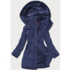 Tmavomodrá prešívaná dámska zimná bunda (2m-963) odstíny modré XXL (44)