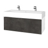 Dreja Umývadlová skrinka VARIANTE SZZ 100 pre úmyvadlo Duravit Vero - N01 Biela lesk / D16 Tmavý betón