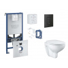Grohe Rapid SLX Set predstenovej inštalácie, klozetu, dosky SoftClose, tlačidla Even a súpravy na vhadzovanie tabliet, phantom black SANI11BB5125-GR