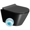 GSI KUBE X COLOR KUBE X závesná WC misa, GeniusFlush, 36x50cm, čierna dual-mat 941226