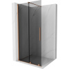 Mexen Velar, sprchová zástena s posuvnými dverami Walk-in 120 x 200 cm, 8mm šedé sklo, medená matná, 871-120-000-43-65