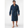 MEN-A Hrejivý bavlnený župan MEN-A Terry dlhý navy S/M