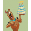 Maľovanie podľa čísel Scooby s narodeninovou tortou (Scooby Doo), 40x50 cm, bez rámu a bez vypnutia plátna (6064110)