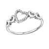 all4Silver Strieborný prsteň Srdcia M34383-A4S Prstene: 55 Veľkosť