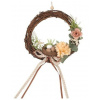 Veniec s dekoráciami a hniezdom 20 cm, hnedá stuha
